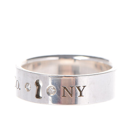 Tiffany Sterling Silver Diamond Locks Ring 54.5 7 6 of 8