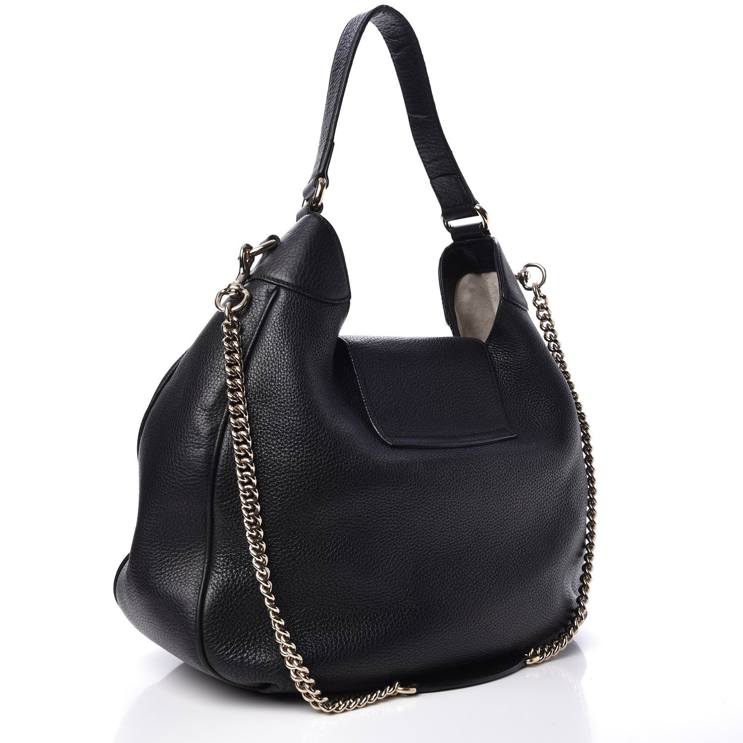 Gucci Pebbled Calfskin Medium Emily Hobo Black 4 of 15