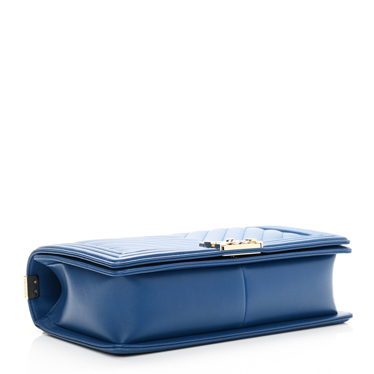 Lambskin Chevron Quilted New Medium Boy Flap Blue