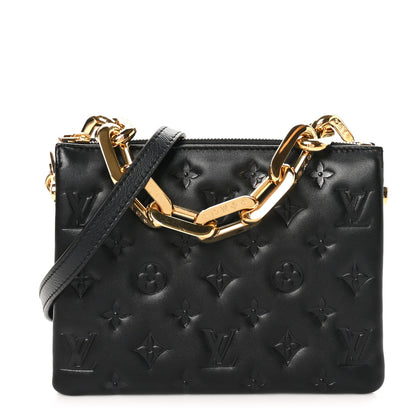 Louis Vuitton Lambskin Embossed Monogram Coussin BB Black 1 of 11