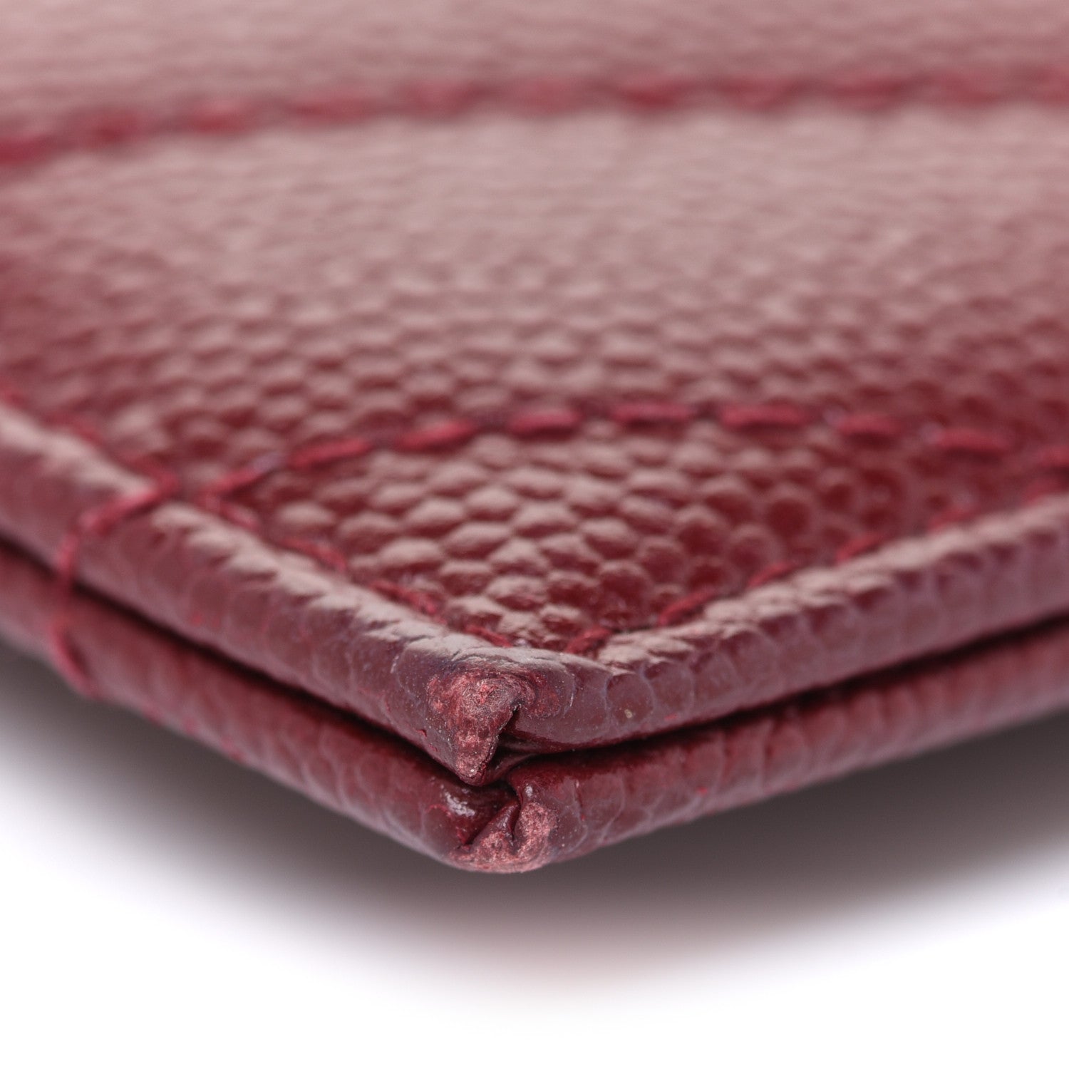 Saint Laurent Grain De Poudre Matelasse Chevron Monogram Credit Card Case Palissandre 8 of 13