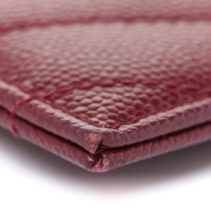 Saint Laurent Grain De Poudre Matelasse Chevron Monogram Credit Card Case Palissandre 8 of 13