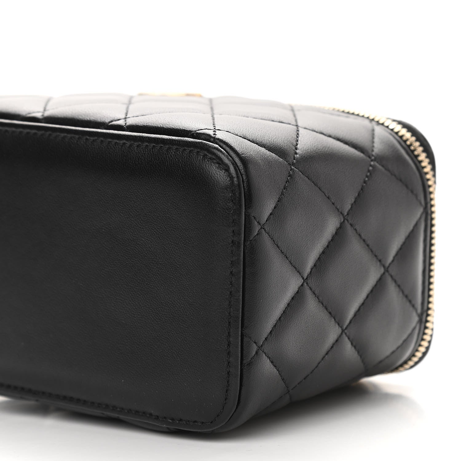 Chanel Lambskin Quilted Small Top Handle Vanity Case With Chain Black 10 of 14