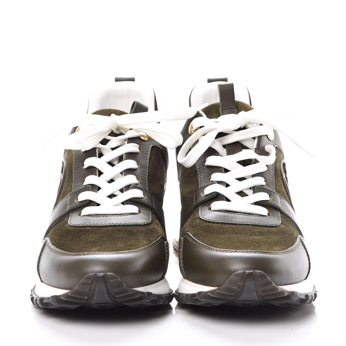 Calfskin Suede Run Away Sneakers 36.5 Kaki