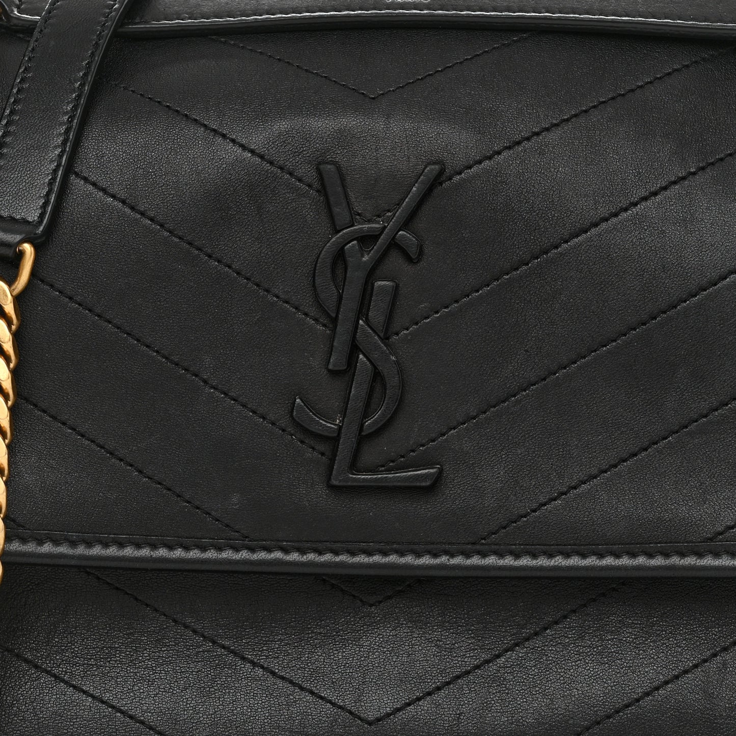 Lambskin Matelasse Monogram Medium Niki Chain Satchel Black