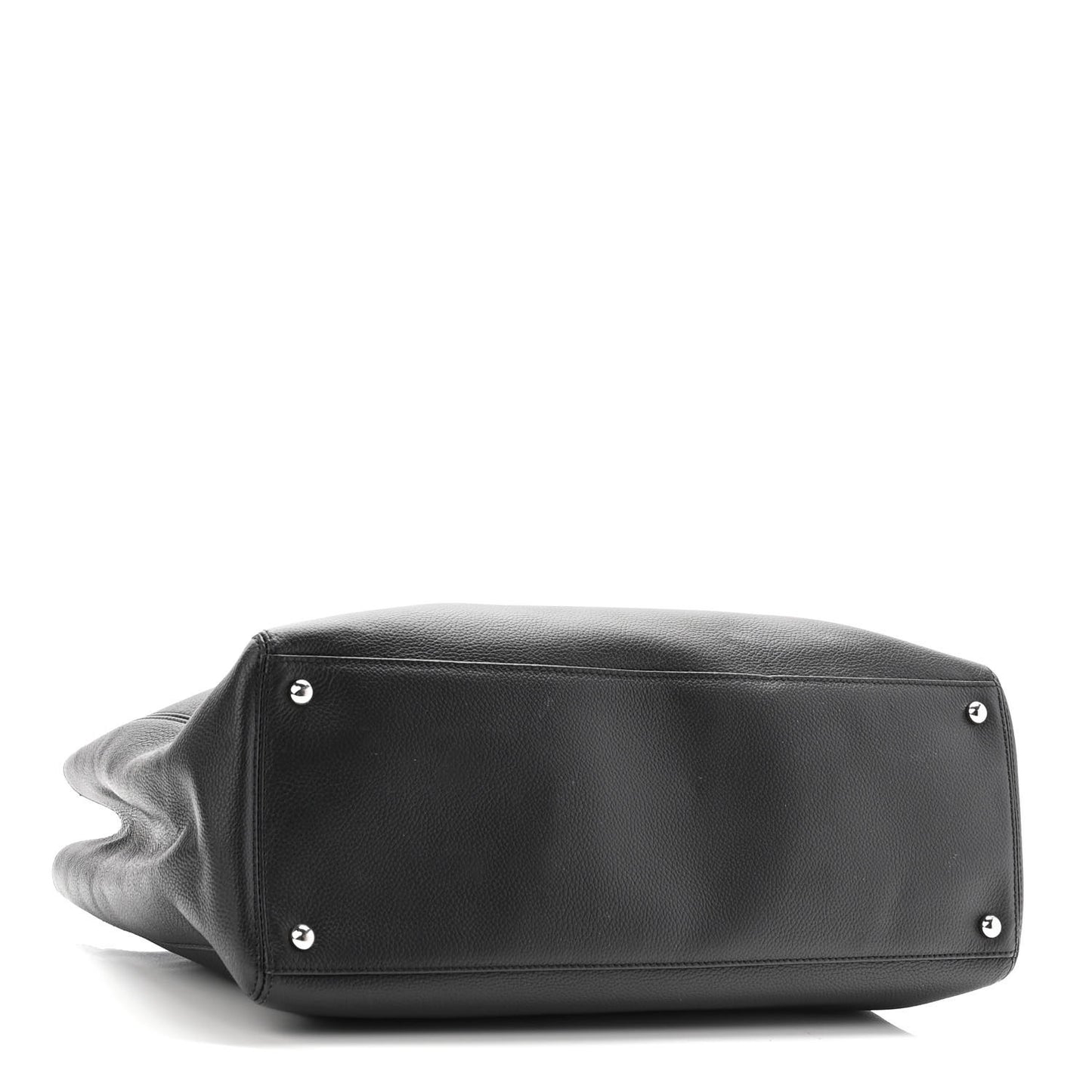 Calfskin Cerf Executive Shopper Tote Black