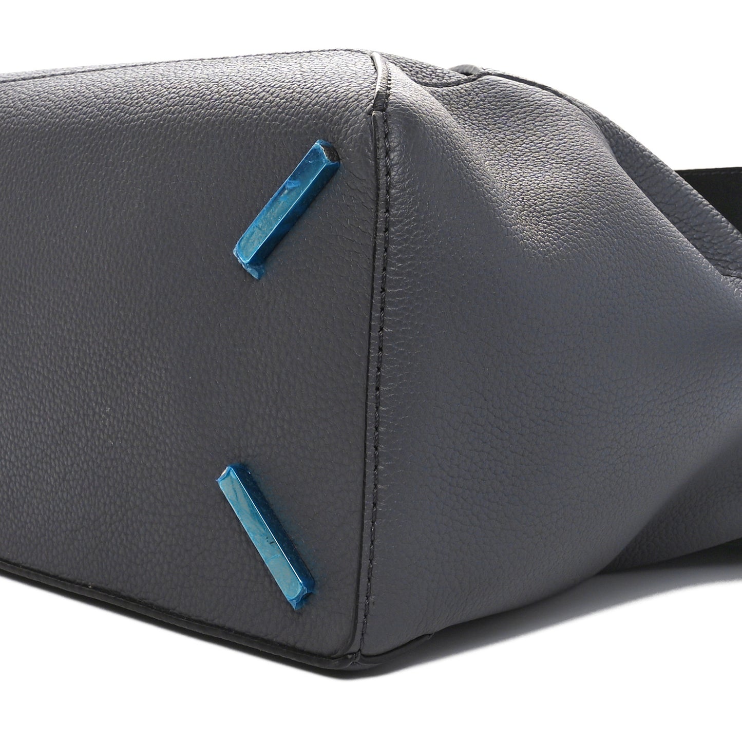 Calfskin Large Puzzle Edge Bag Dark Grey
