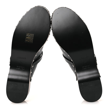Hermes Calfskin Carlotta Mules 39 Black 7 of 11