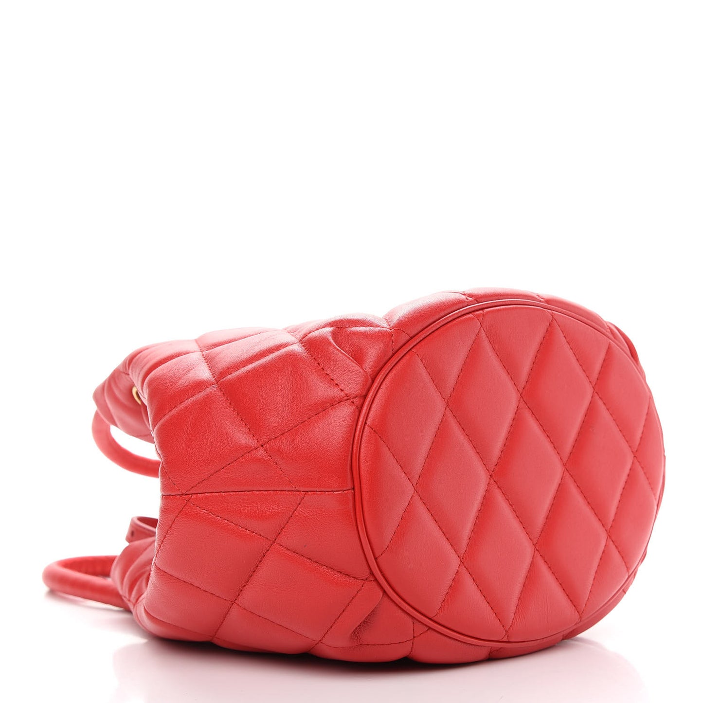 Nappa Calfskin Quilted Touch B Bucket Bag Bright Red