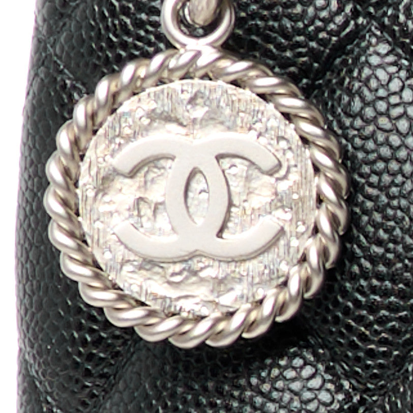 Caviar Quilted Medallion Tote Black