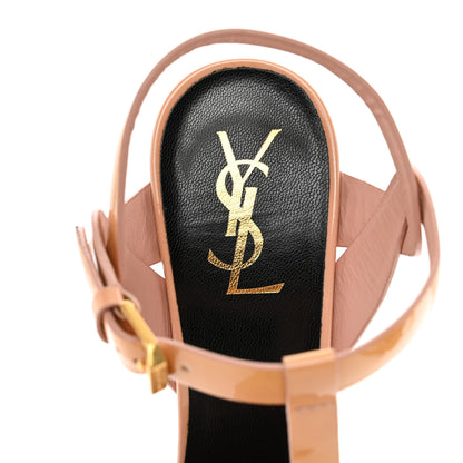 Saint Laurent Patent Tribute 105 Platform Sandals 36.5 Nude Powder 7 of 9