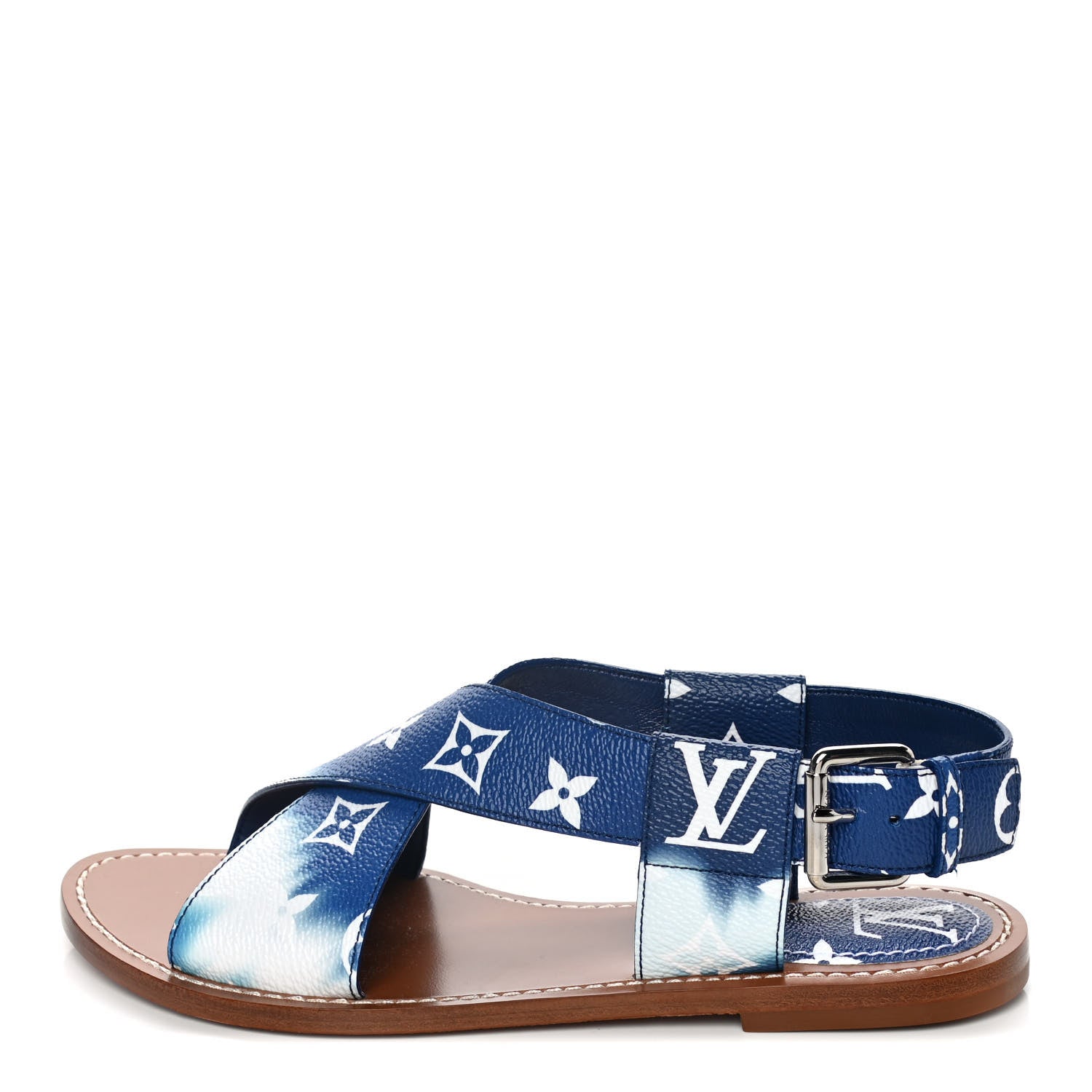 Louis Vuitton Monogram Escale Palma Flat Sandals 37 Blue 1 of 9