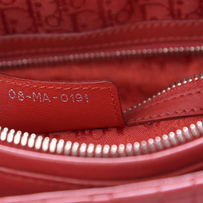 Christian Dior Lambskin Cannage Large Lady Dior Red 6 of 13