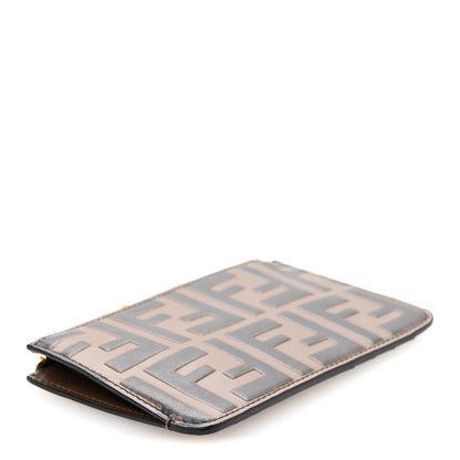 Fendi Vitello Soft F is Fendi Bi-Color FF 1974 Embossed Key Case Pouch Maya Black 4 of 8