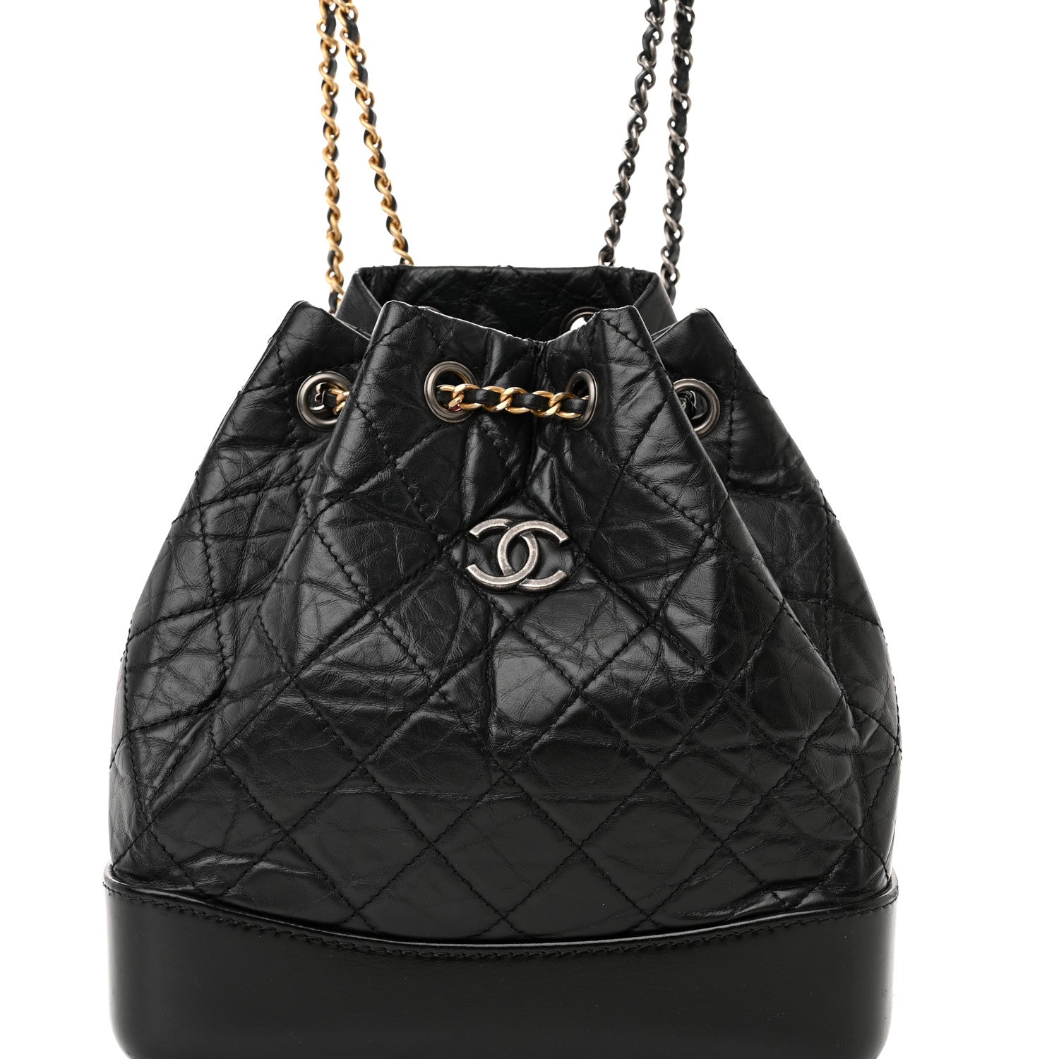 Chanel Aged Calfskin Quilted Small Gabrielle Backpack Black 8 of 16