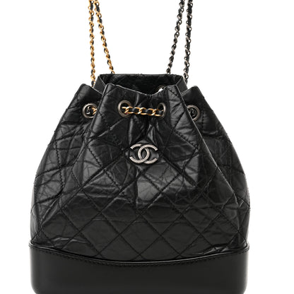 Chanel Aged Calfskin Quilted Small Gabrielle Backpack Black 8 of 16
