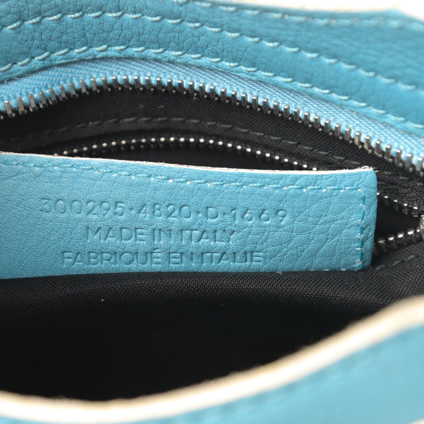 Supple Grained Calfskin Classic Silver Hardware Highlight Mini City Bleu Caraibes