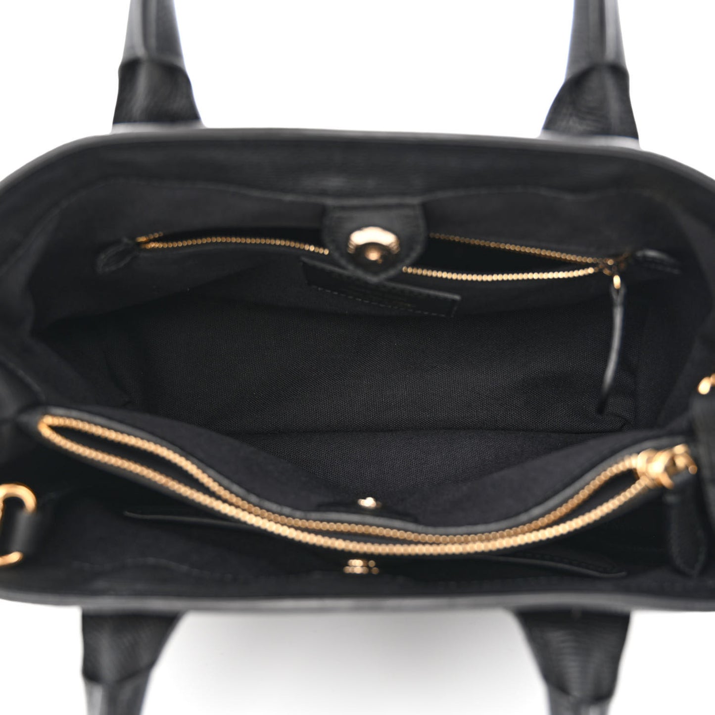 Grainy Calfskin House Check Medium Banner Tote Black