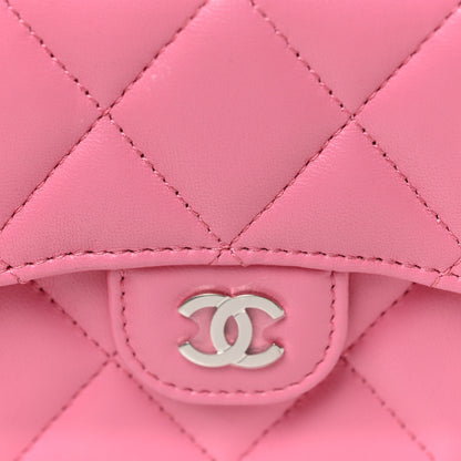 Chanel Lambskin Quilted Flap Card Holder On Chain Pink 8 of 12