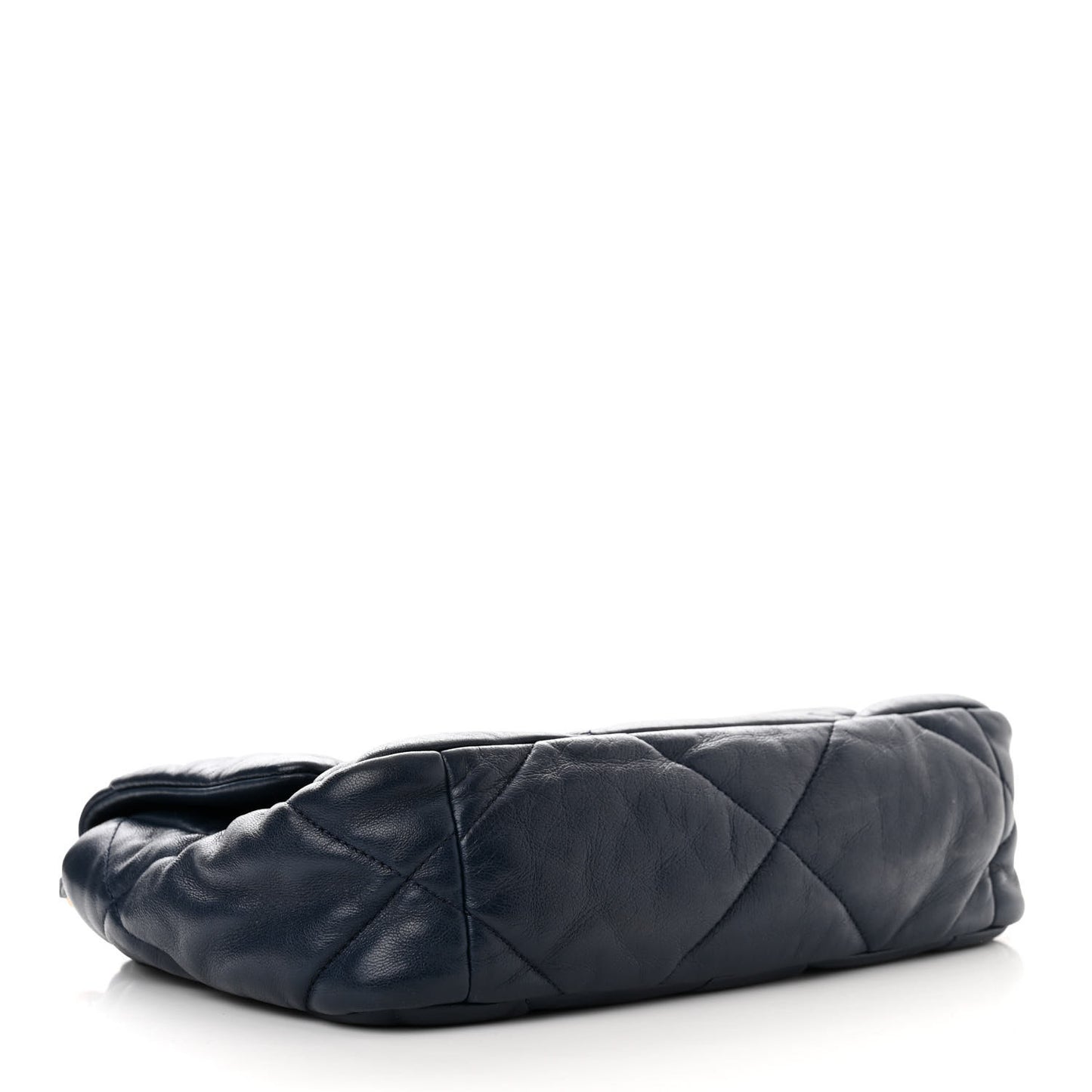 Goatskin Quilted Medium Chanel 19 Flap Navy Blue