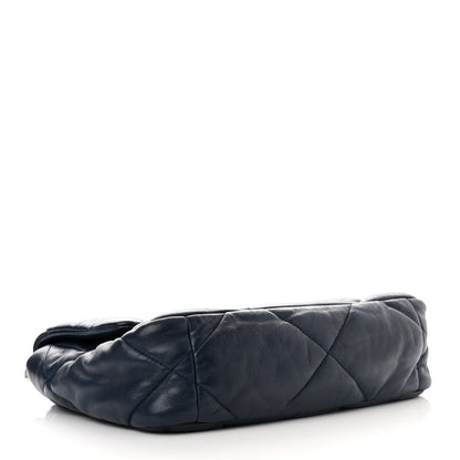 Chanel Goatskin Quilted Medium Chanel 19 Flap Navy Blue 4 of 10