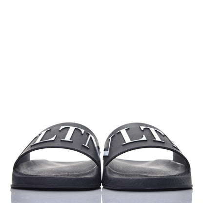 Valentino Garavani Rubber VLTN Pool Slide Sandals 39 Black 2 of 8