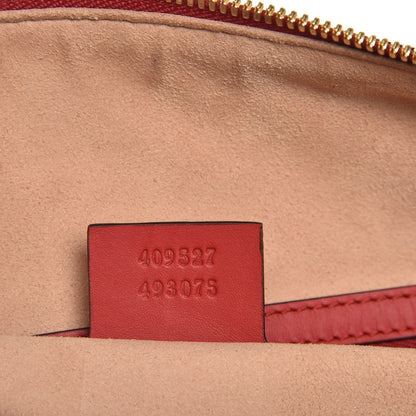 Gucci GG Supreme Monogram Kingsnake Heart Embroidered Medium Boston Hibiscus Red 11 of 11