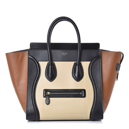 Celine Satin Calfskin Mini Tri-Color Luggage Seashell 1 of 9