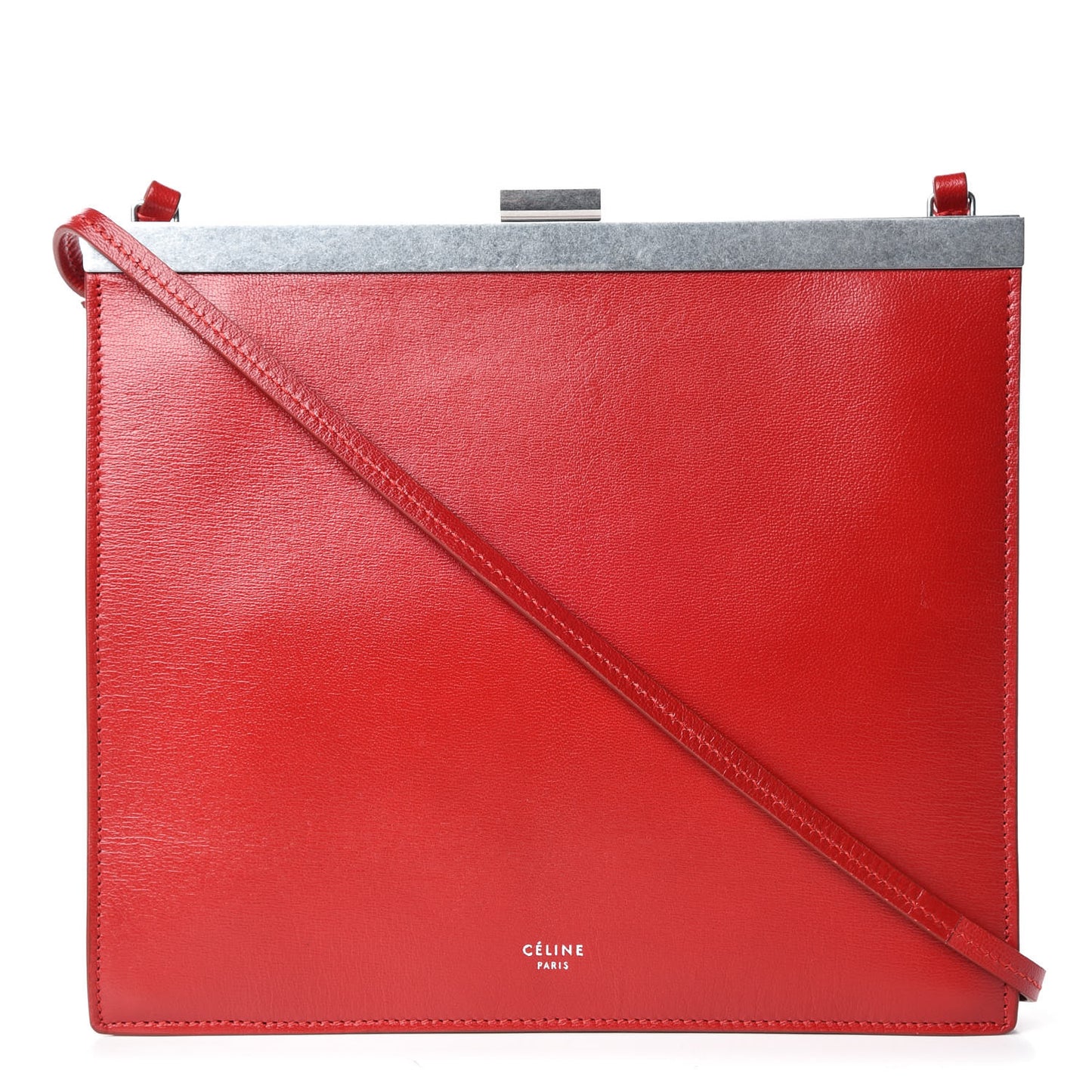 Smooth Calfskin Mini Clasp Bag Pop Red