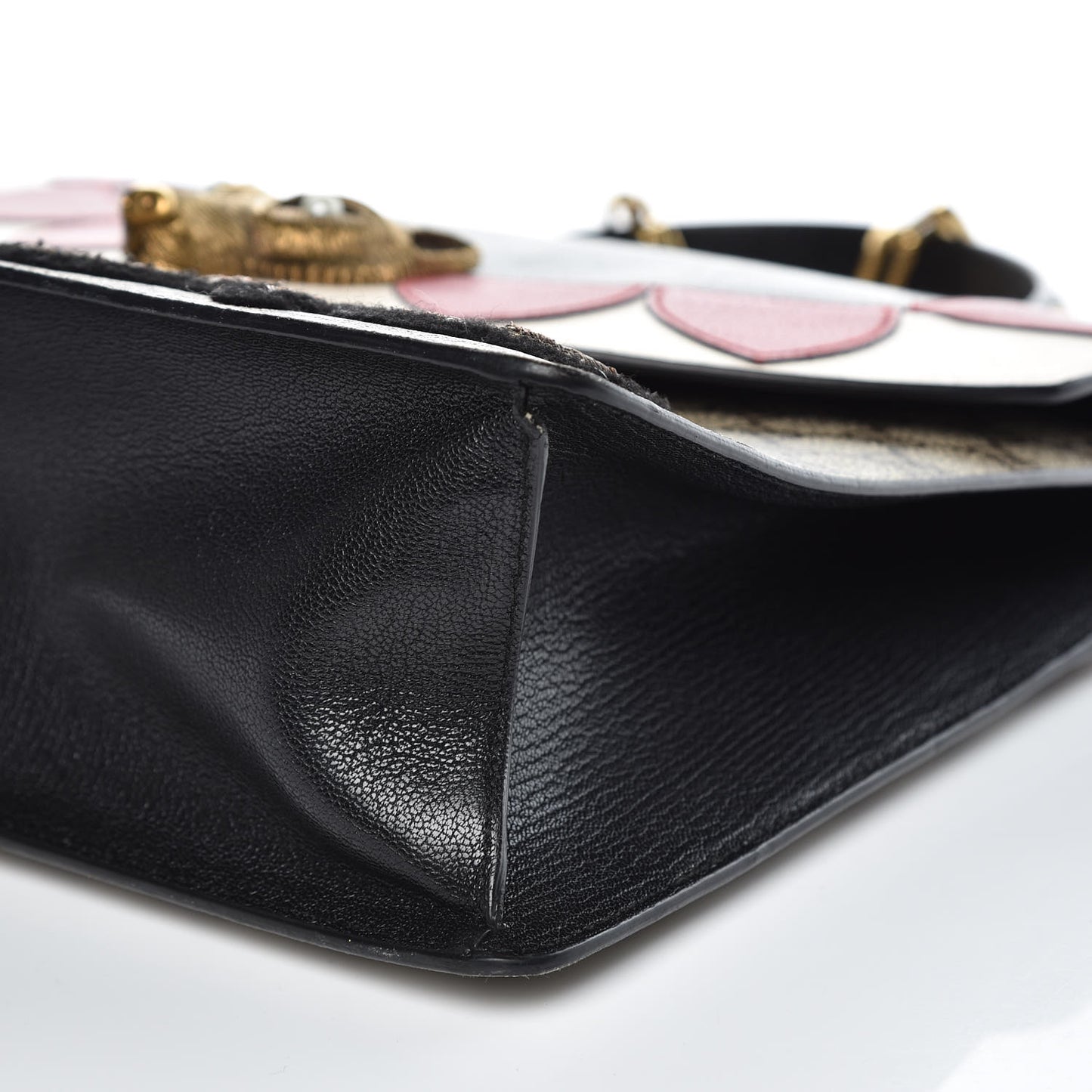 GG Supreme Monogram Goatskin Pearl Embroidered Medium Fox Broche Top Handle Bag Beige Ebony Black Hibiscus Red Mystic White