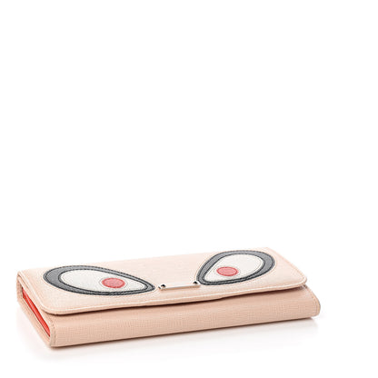Fendi Vitello Elite Monster Continental Wallet Rosa Plaster 3 of 10