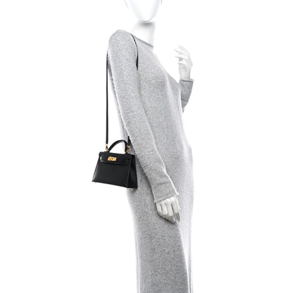 Hermes Epsom Mini Kelly Sellier 20 Black 2 of 11