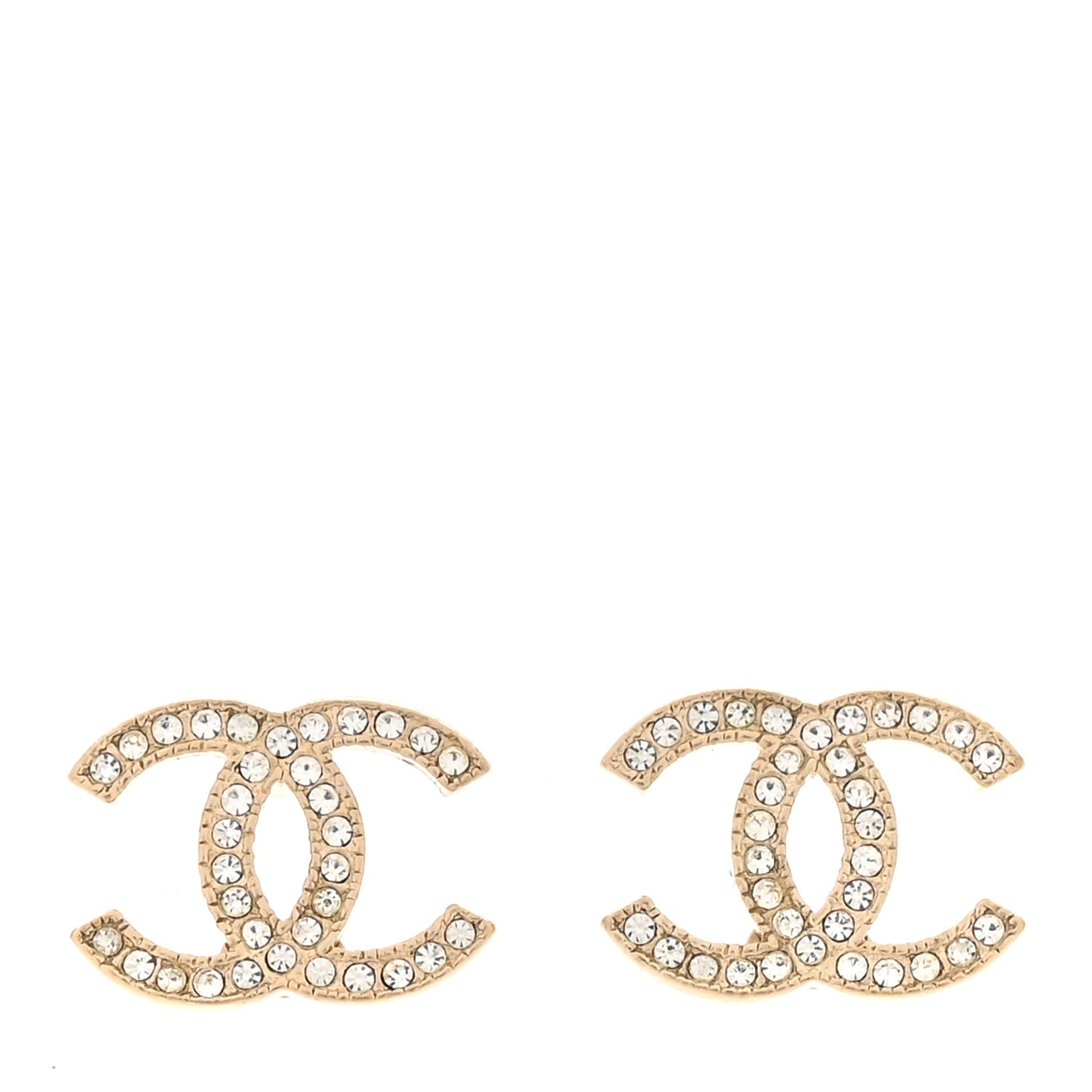 Crystal CC Earrings Light Gold
