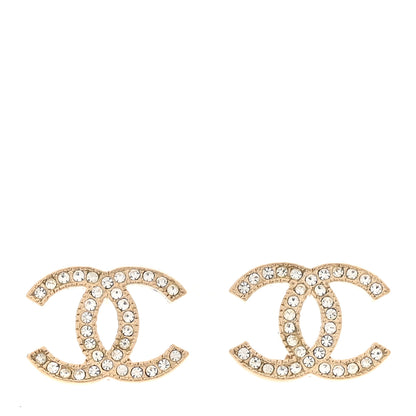 Chanel Crystal CC Earrings Light Gold 1 of 4