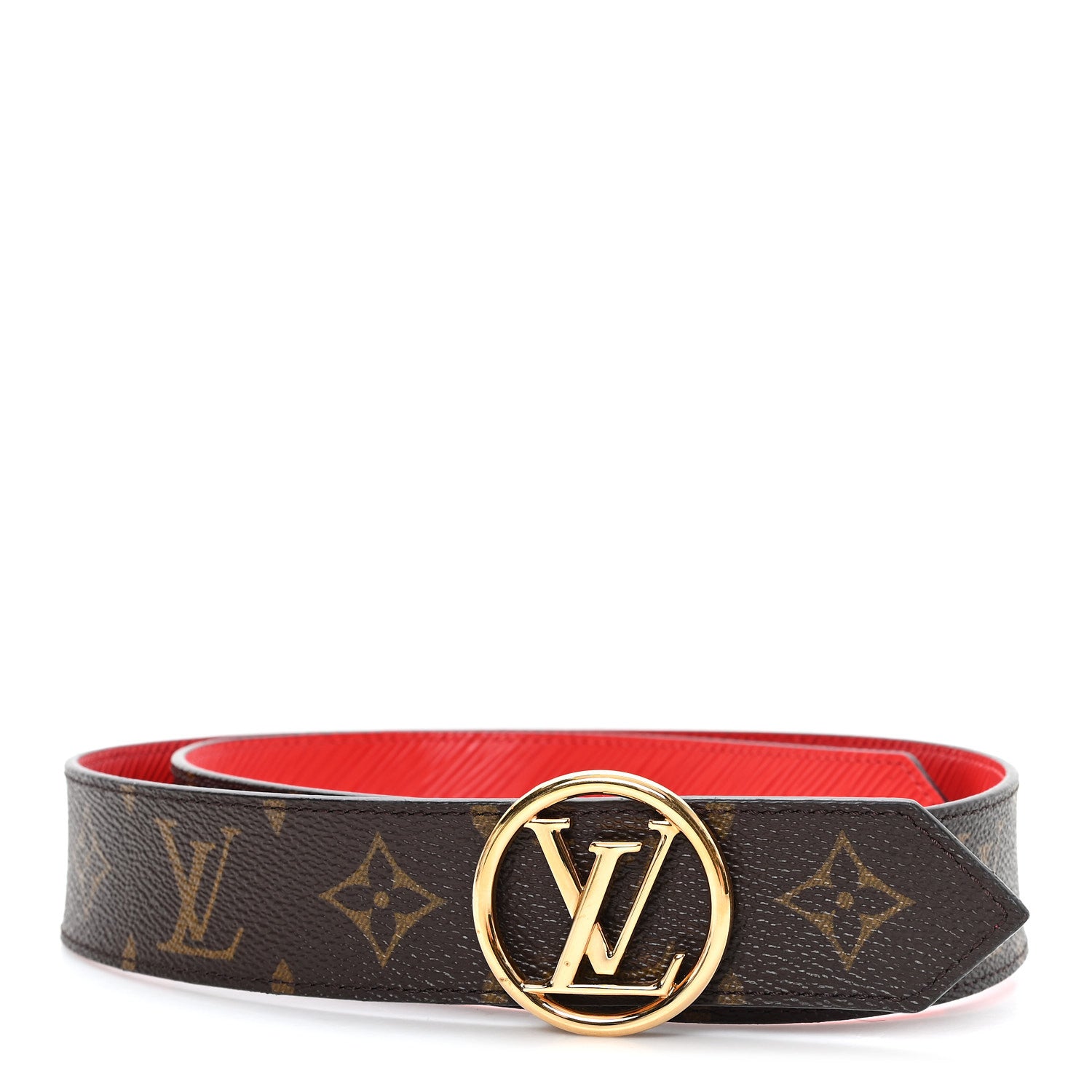 Louis Vuitton Monogram Epi 35mm LV Circle Reversible Belt 80 32 Coquelicot 1 of 5