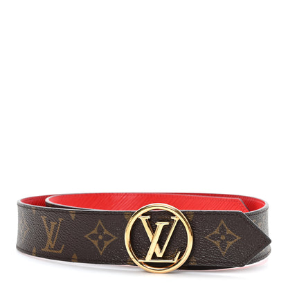 Louis Vuitton Monogram Epi 35mm LV Circle Reversible Belt 80 32 Coquelicot 1 of 5