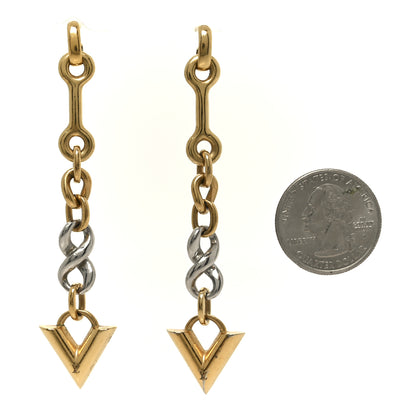 Louis Vuitton Essential V Dangle Earrings Gold Silver 2 of 4