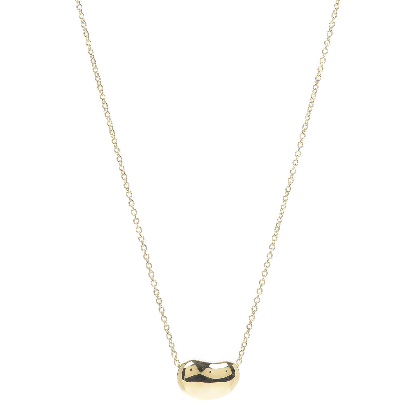 18K Yellow Gold 12mm Elsa Peretti Bean Pendant Necklace