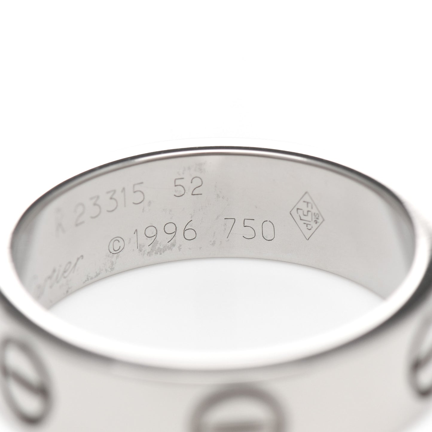 18K White Gold 5.5mm LOVE Ring 52 6