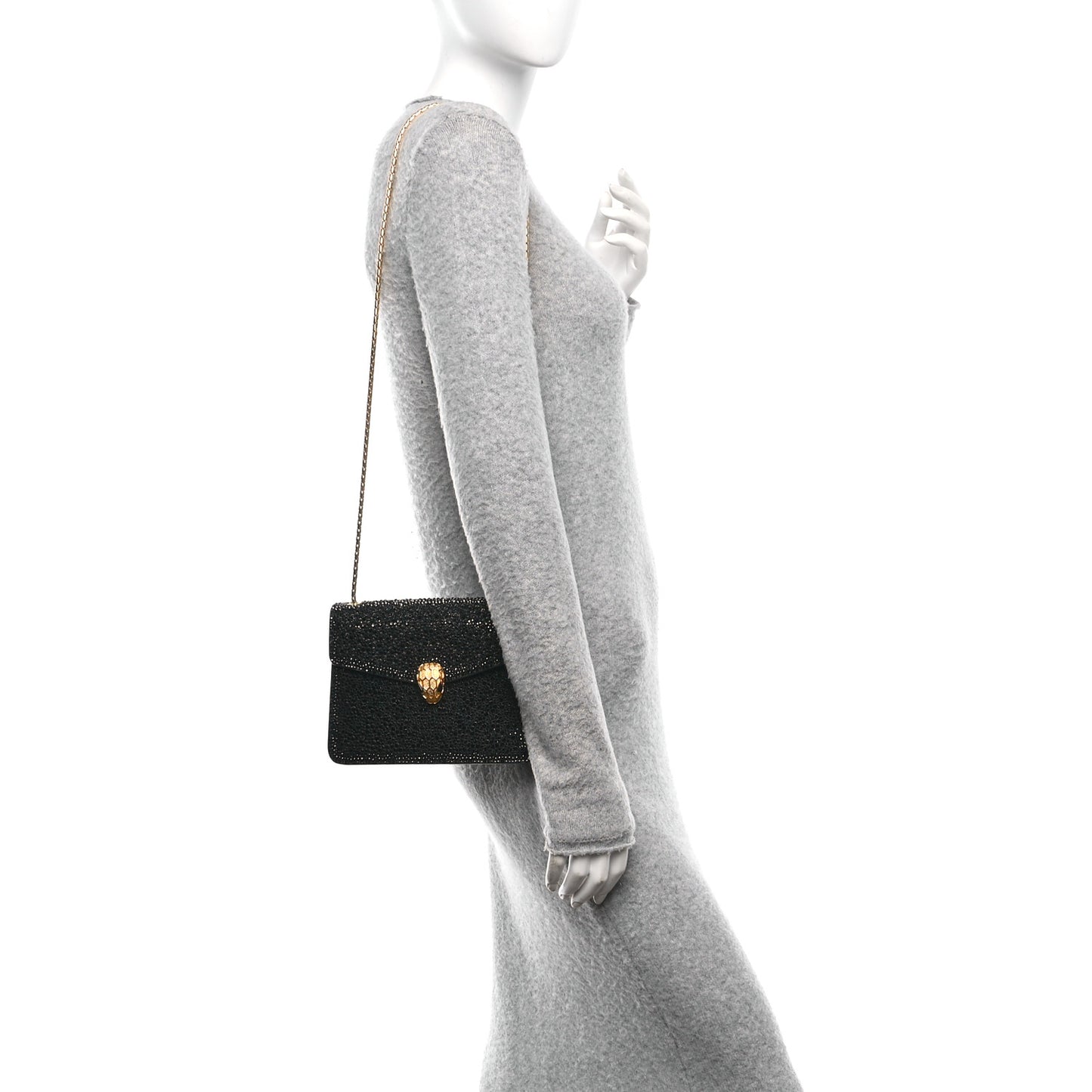 Crystal Serpenti Forever Small Crossbody Bag Black