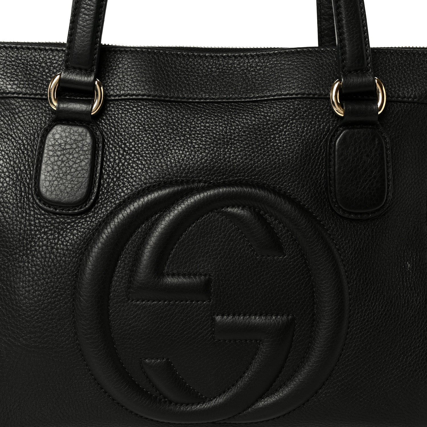Gucci Pebbled Calfskin Small Soho Top Handle Bag Black 9 of 11