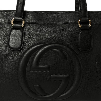 Gucci Pebbled Calfskin Small Soho Top Handle Bag Black 9 of 11