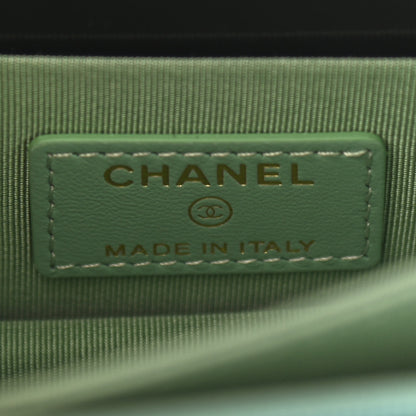 Chanel Lambskin Quilted Mini Wallet On Chain WOC Light Green 7 of 13