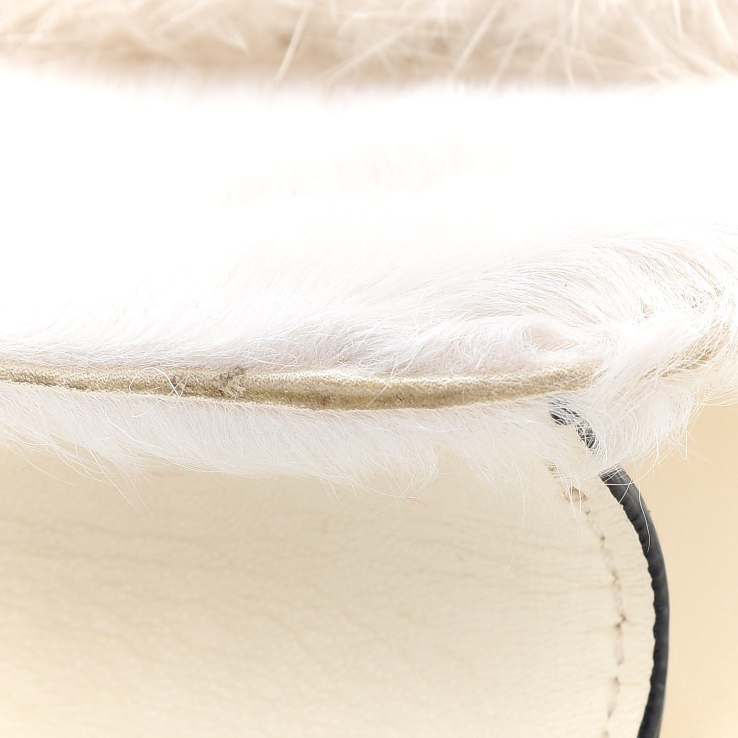 Mink Fur Lambskin Small Glam Lock Rockstud Flap White