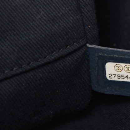 Chanel Lurex Canvas Small Deauville Tote Navy Blue Gold 6 of 10