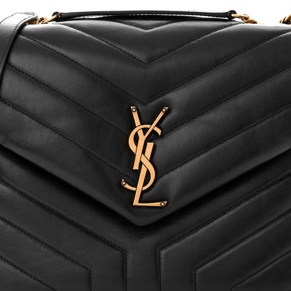 Saint Laurent Calfskin Y Quilted Monogram Monochrome Medium Loulou Chain Satchel Black 8 of 10