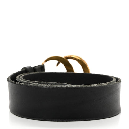 Gucci Faded Calfskin Snake Double G 40mm Belt 80 32 Black 2 of 6