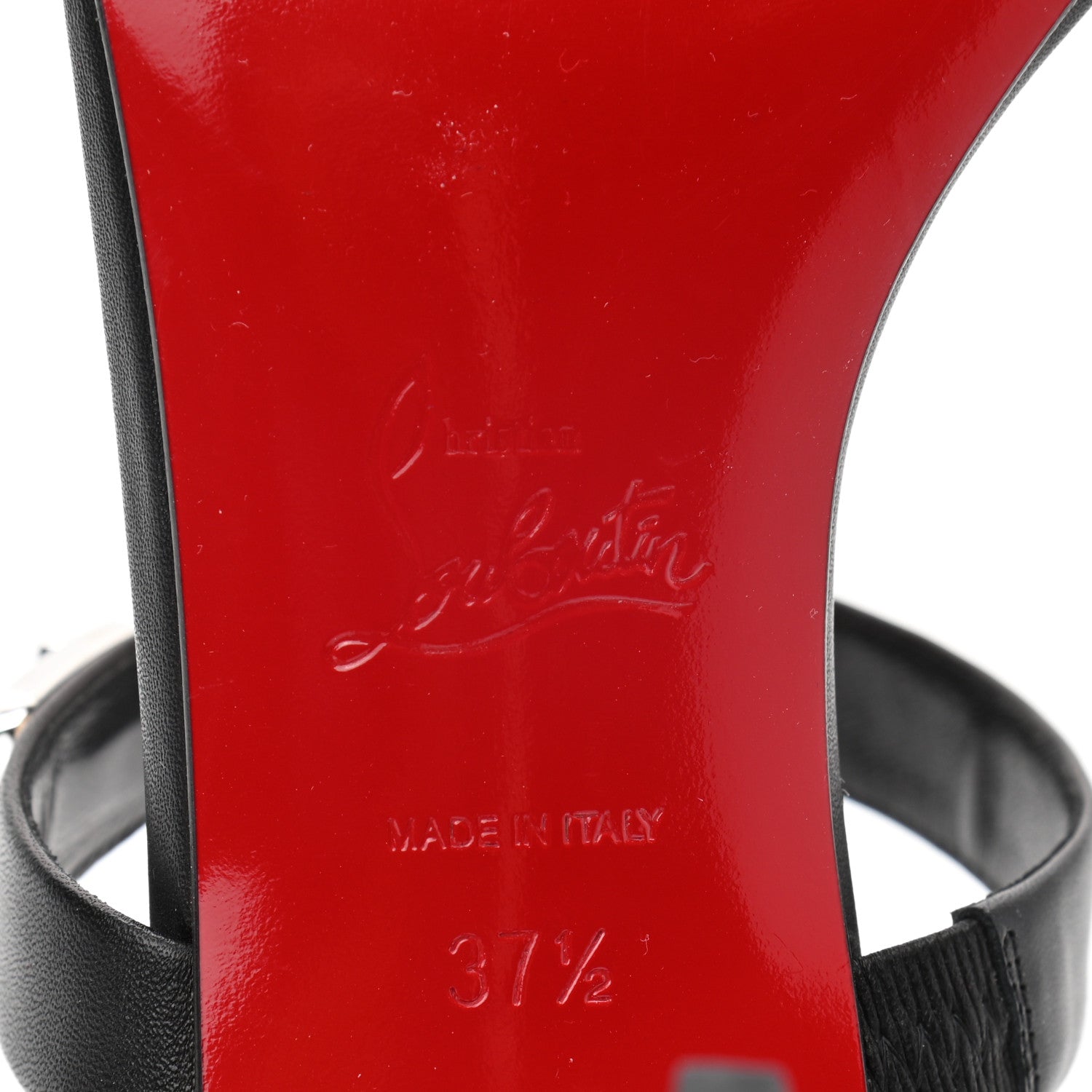 Christian Louboutin Kid Lock Me 85 Slide Sandals 37.5 Black 6 of 10