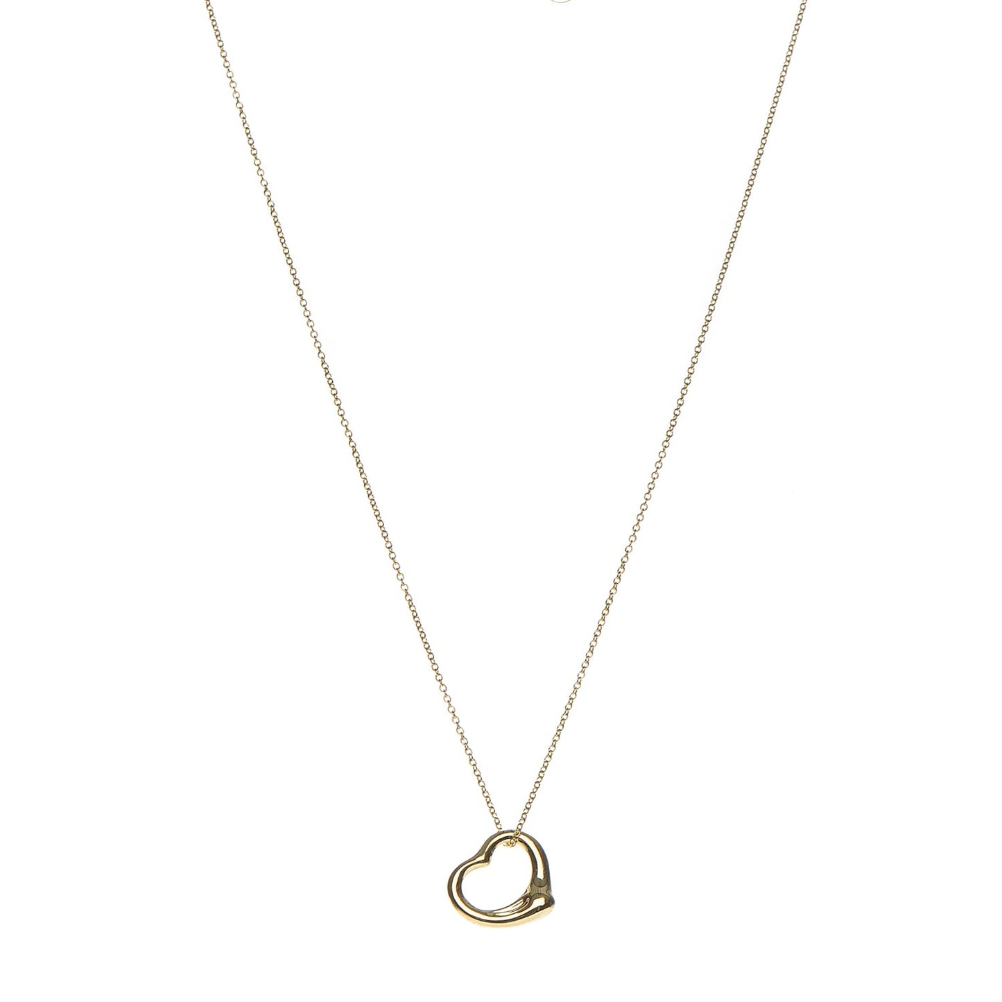 18K Yellow Gold Elsa Peretti Small Open Heart Pendant Necklace