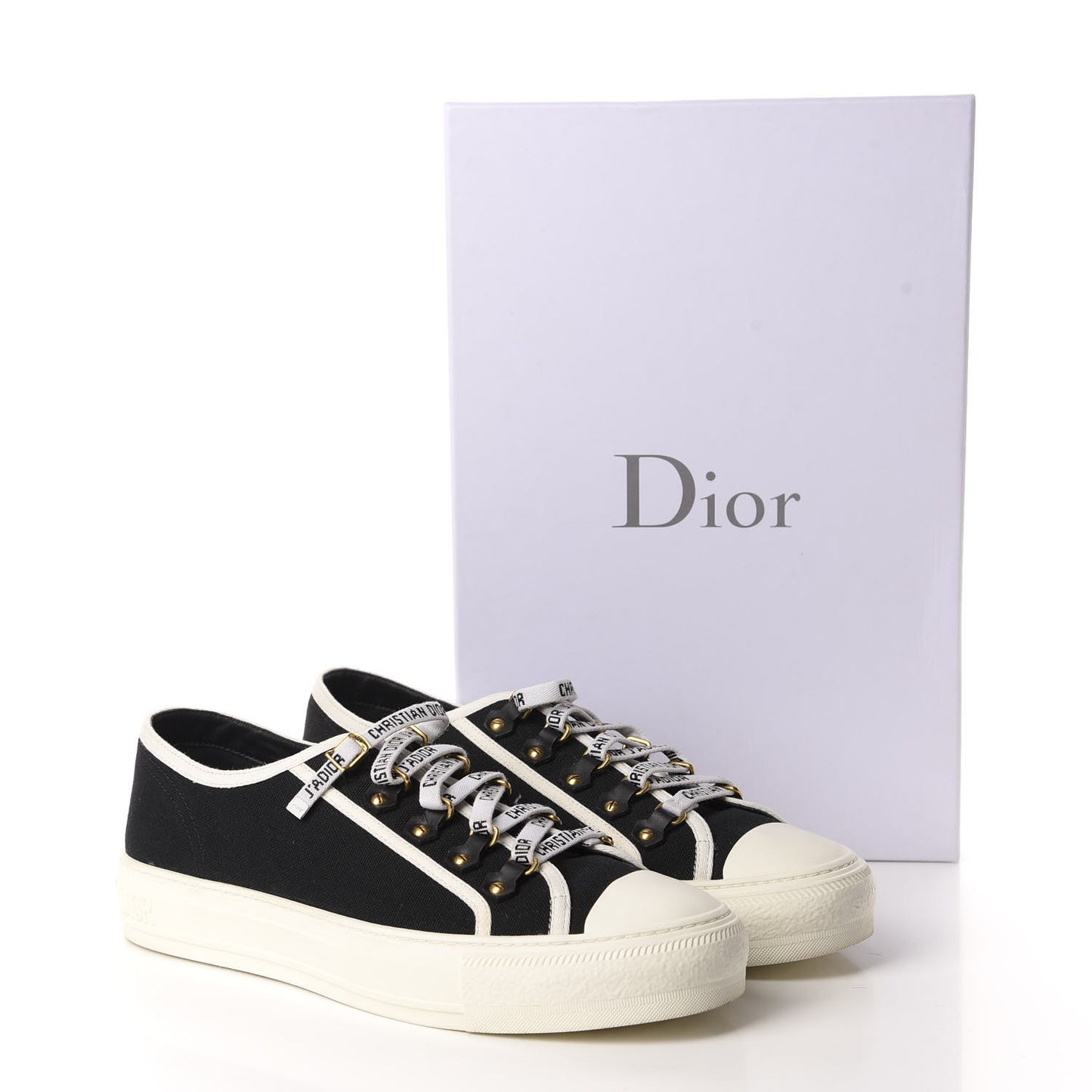 Canvas Womens Walk'n Dior Low Top Sneakers 40 Black